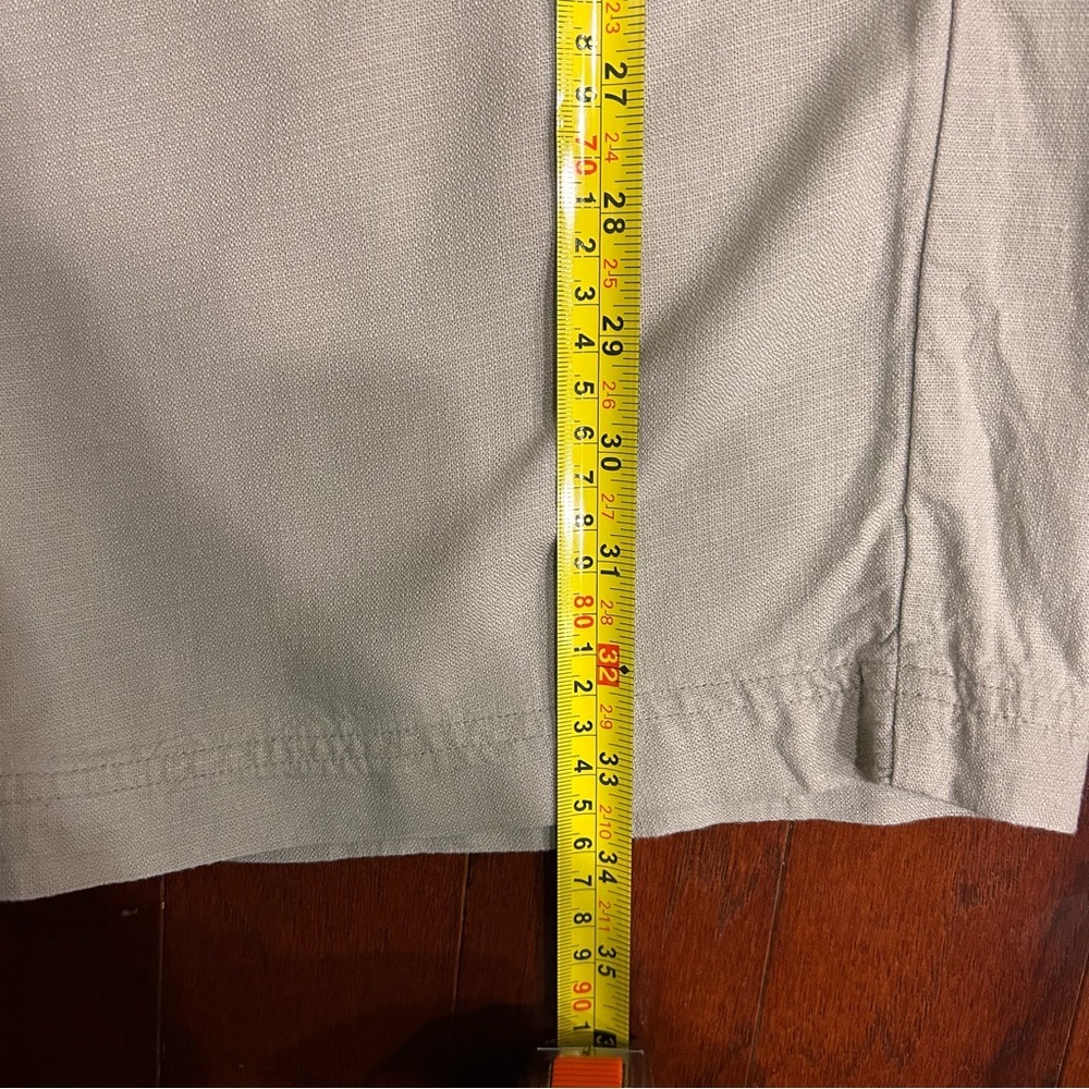 $158 SPLENDID Women’s Linen Blend Wide Leg Cropped Tan Pull On Pant size M - Picture 4 of 9